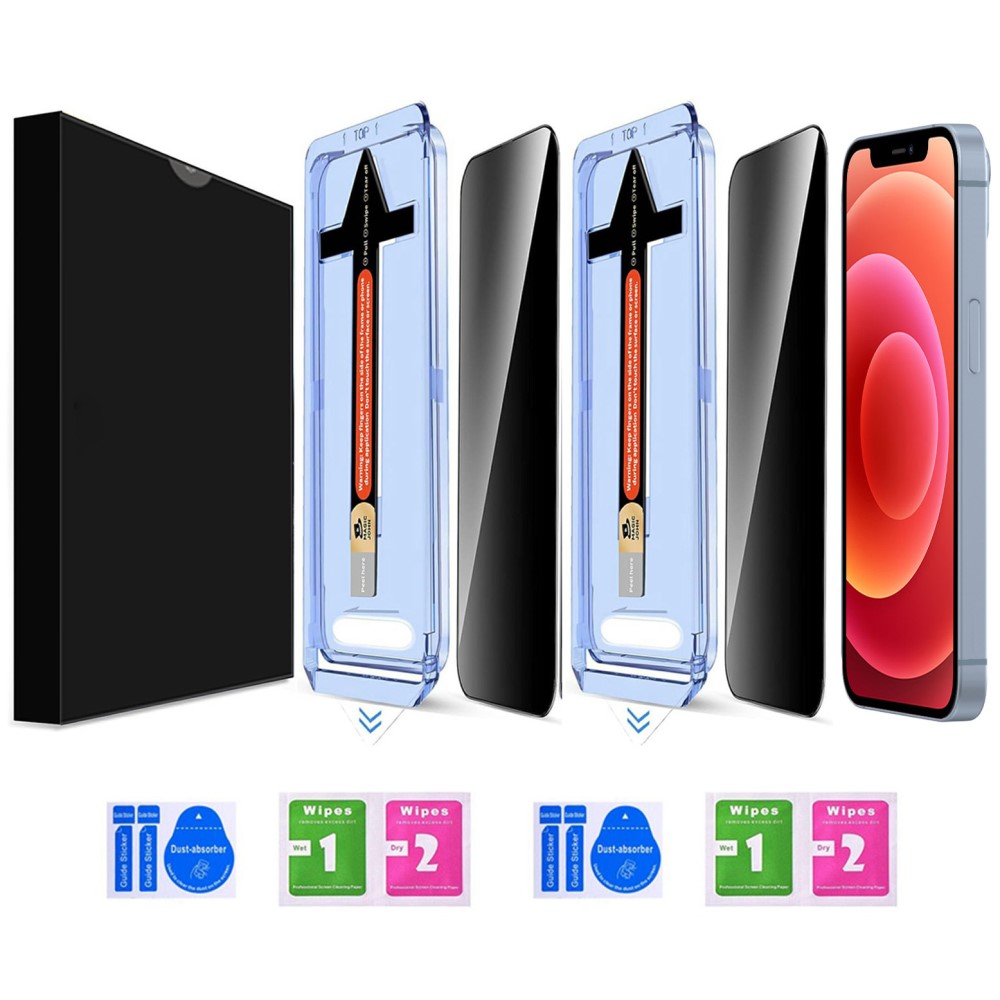  iPhone 12 / 12 Pro 2-PACK Skärmskydd Härdat Glas Privacy