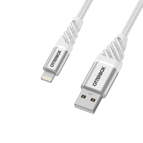 OtterBox OtterBox Premium 2m MFi Lightning - USB-A Kabel Nylonflätad Vit