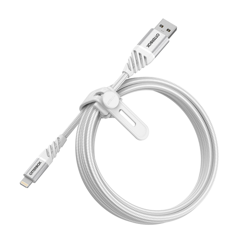 OtterBox OtterBox Premium 2m MFi Lightning - USB-A Kabel Nylonflätad Vit