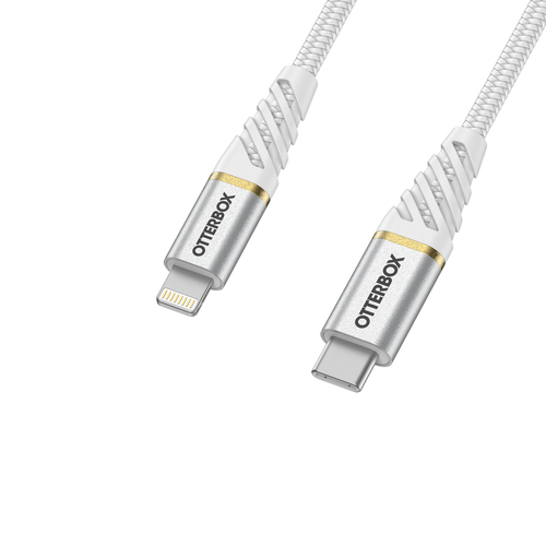 OtterBox OtterBox Premium 1m USB-C - Lightning Kabel Nylonflätad Vit