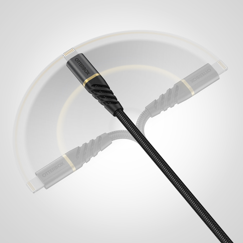 OtterBox OtterBox Premium 1m USB-C - Lightning Kabel Nylonflätad Svart