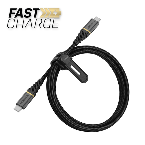 OtterBox OtterBox Premium 1m PD USB-C - USB-C Kabel Nylonflätad Svart
