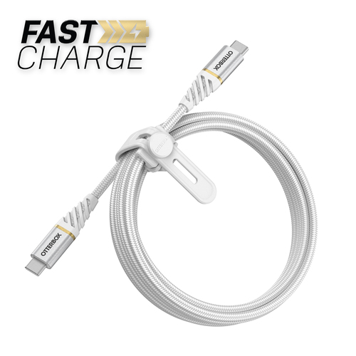 OtterBox OtterBox Premium 2m PD USB-C - USB-C Kabel Nylonflätad Vit