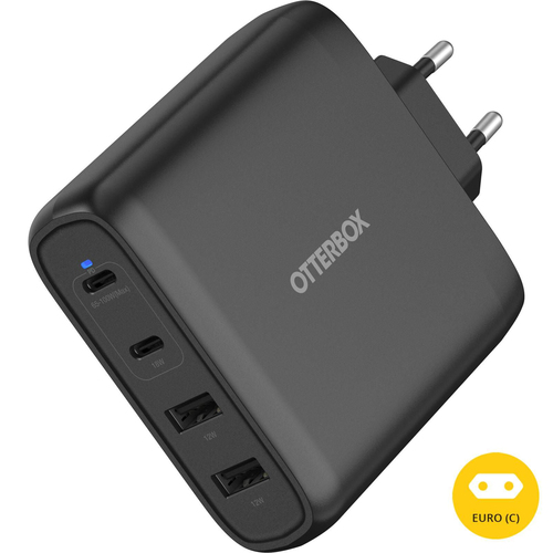 OtterBox OtterBox 100W PD 2x USB-C 2x USB-A Väggladdare Svart