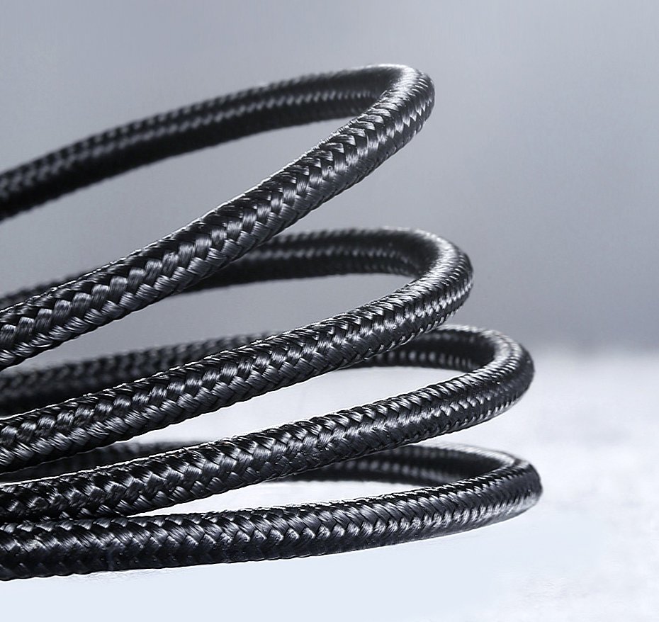 UGREEN Ugreen 1m 60W 3A USB-C - USB-C Flätad Nylon Kabel - Svart/Grå