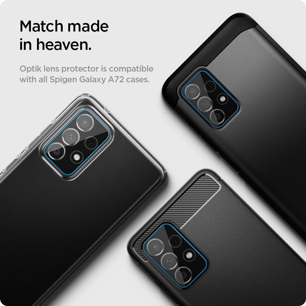 Spigen Samsung Galaxy A72 - Spigen 2-PACK Optik GLAS.tR Linsskydd