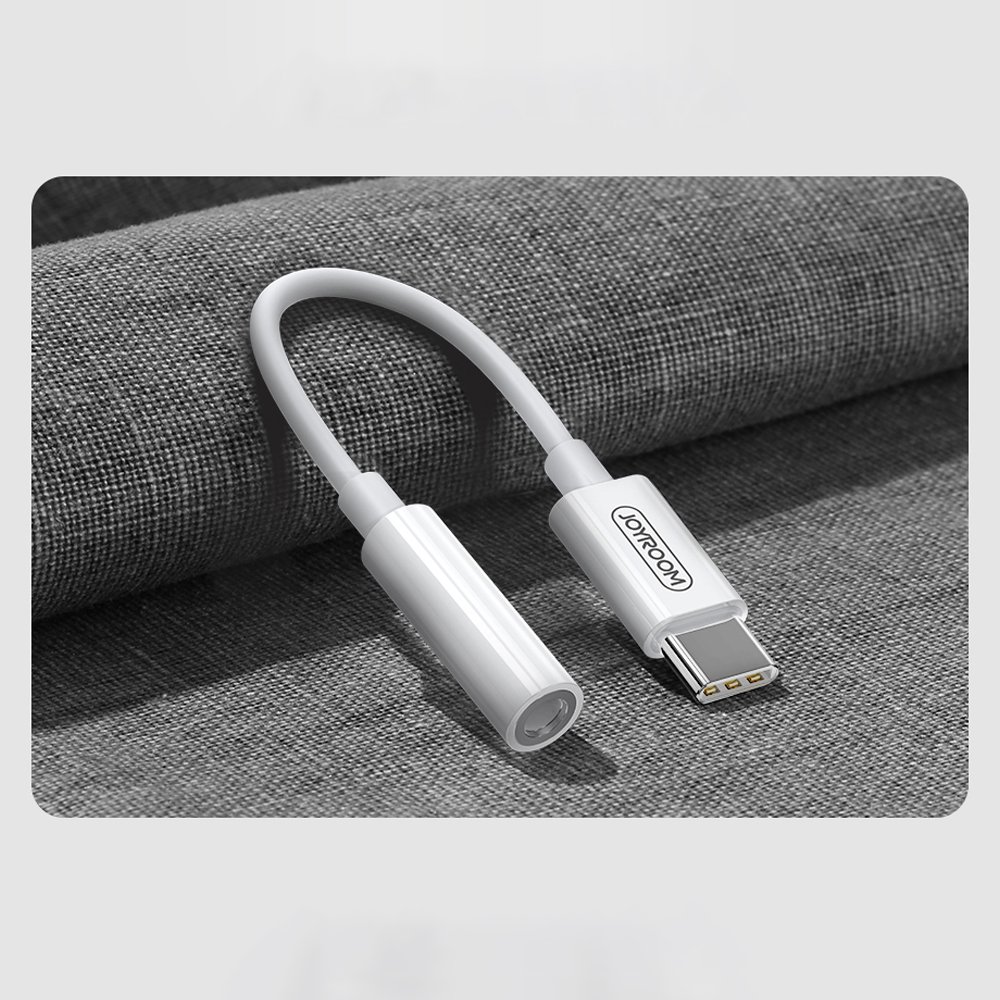 JOYROOM Joyroom USB-C till 3.5 mm AUX Adapter, DAC - Vit