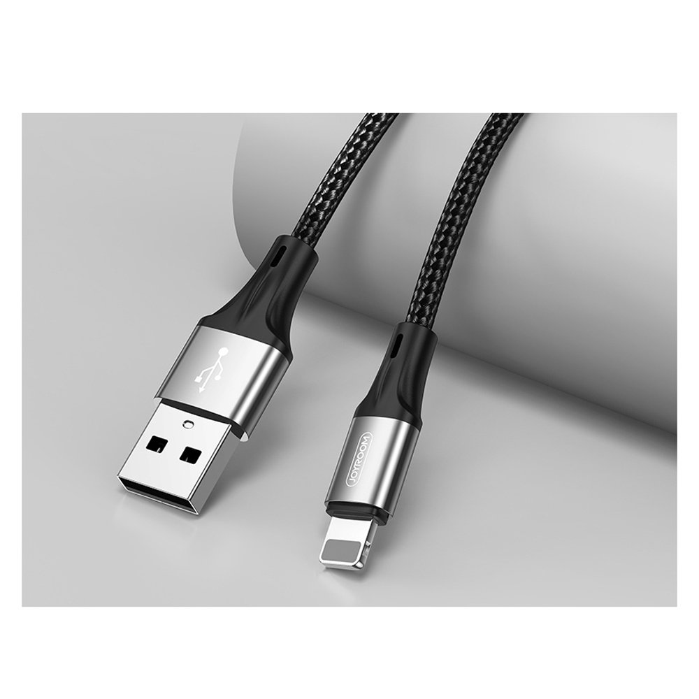 JOYROOM Joyroom 20 cm 3A Lightning Snabbladdning Nylon Kabel - Svart/Grå