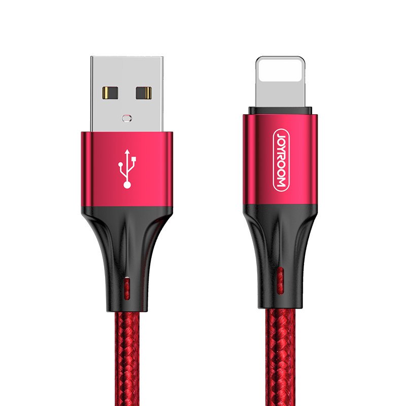 JOYROOM Joyroom 20 cm 3A Lightning Snabbladdning Nylon Kabel - Röd