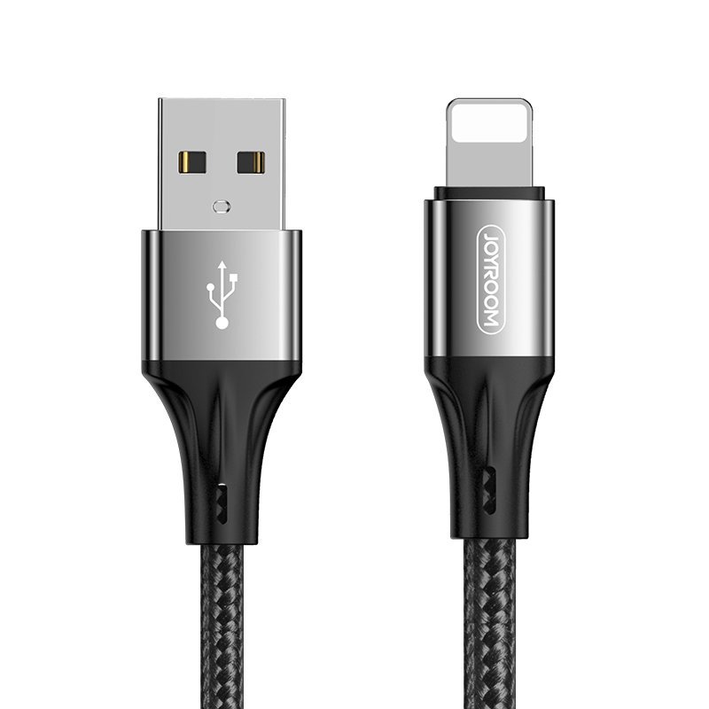 JOYROOM Joyroom 1m 3A Lightning Snabbladdning Nylon Kabel - Svart