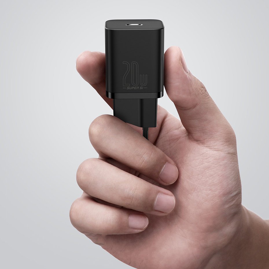 BASEUS Baseus Super Si 20W PD Snabbladdare Inkl. Kabel - Svart