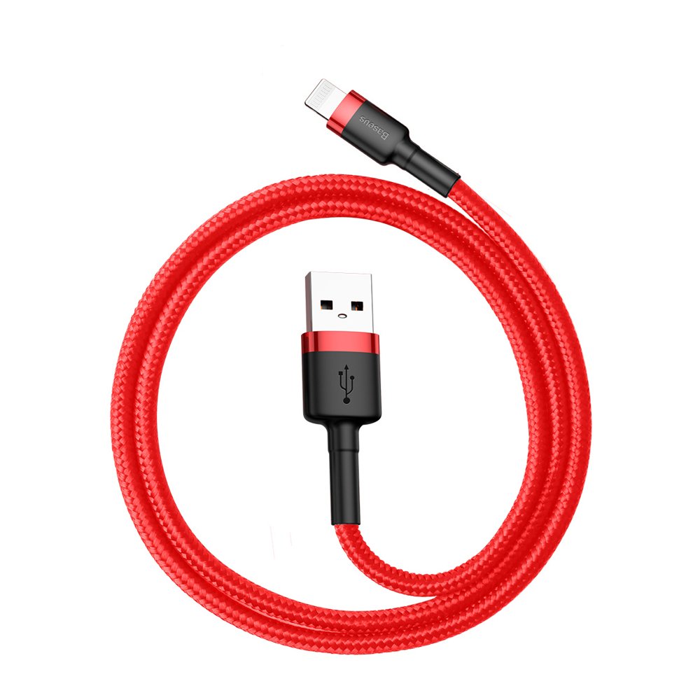 BASEUS Baseus Cafule 0.5m Lightning Nylon Laddningskabel - Röd
