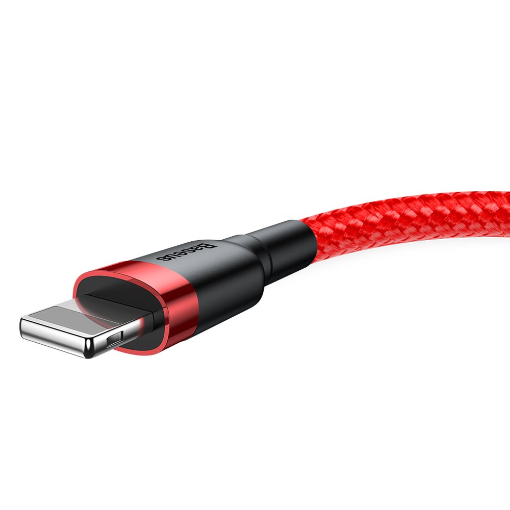 BASEUS Baseus Cafule 0.5m Lightning Nylon Laddningskabel - Röd