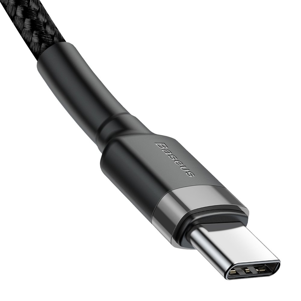 BASEUS Baseus Cafule 1m 60W PD QC USB-C - USB-C Nylon Kabel - Svart/Grå