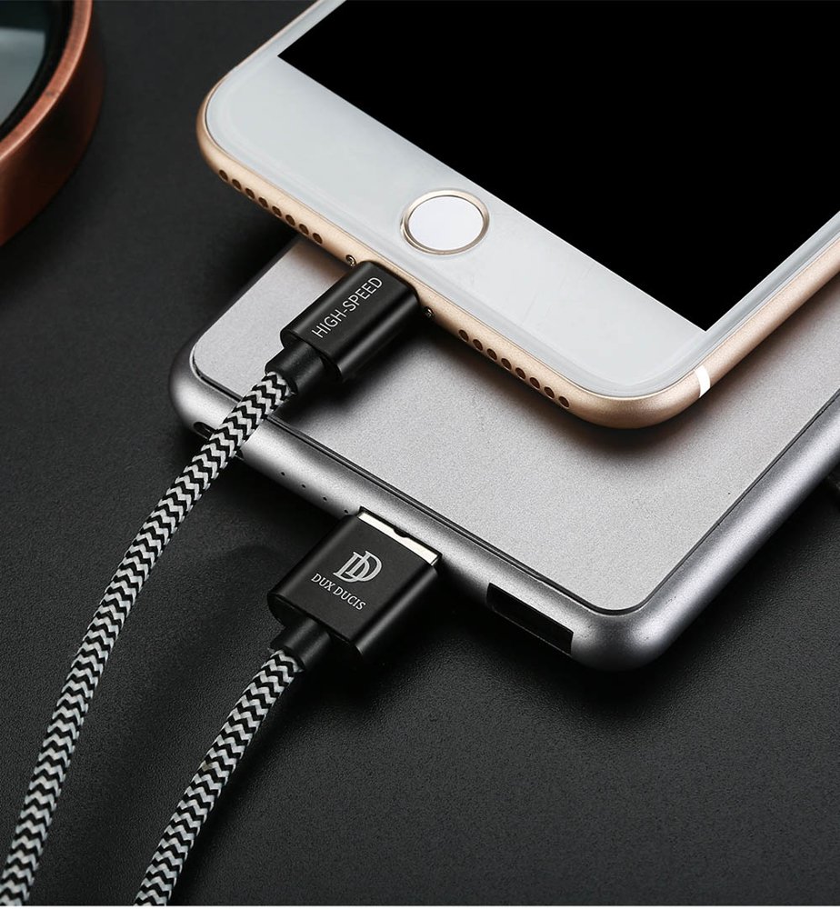DUX DUCIS DUX DUCIS 3M Lightning Kabel Quick Charge - Svart/Vit