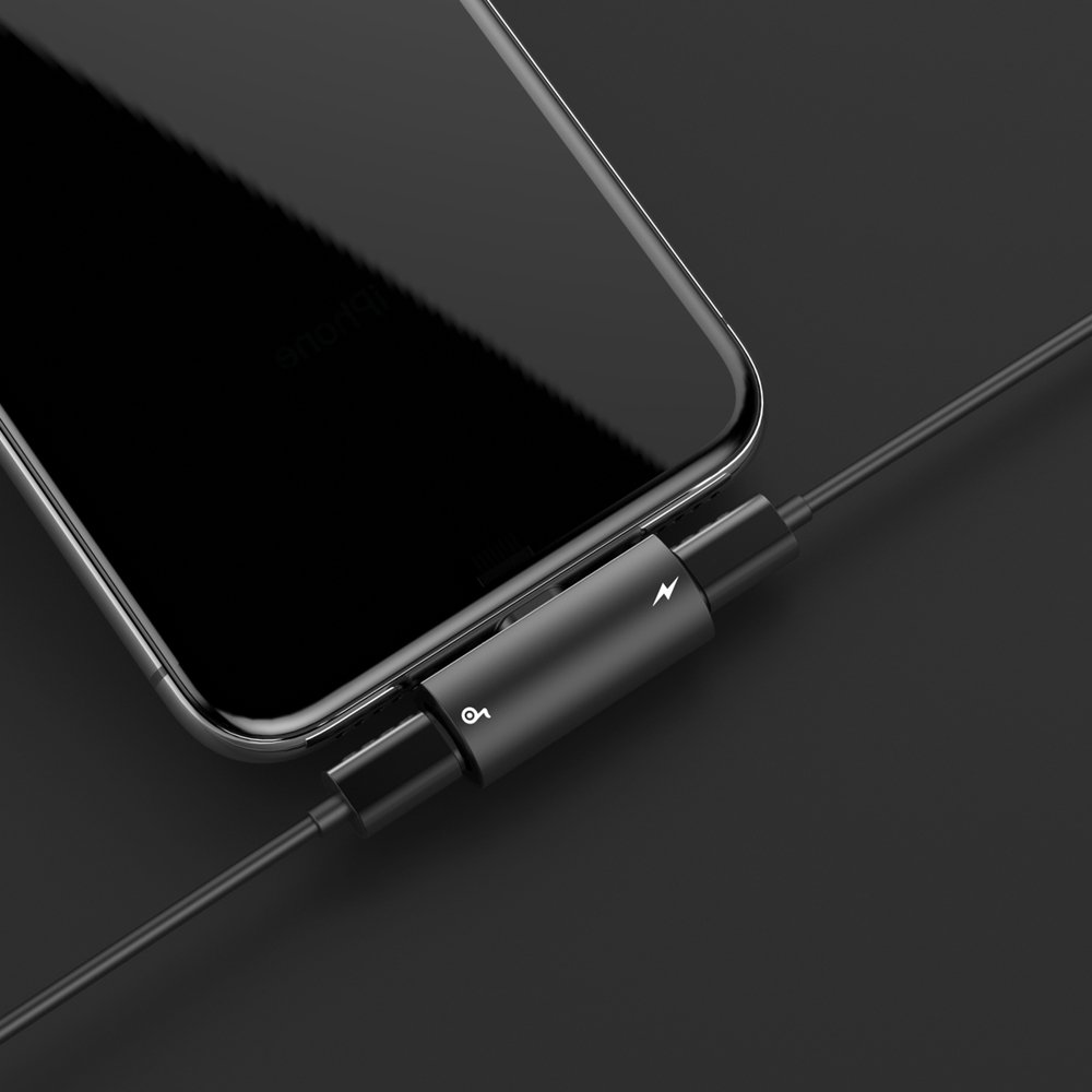 BASEUS Baseus USB Adapter 2x Lightning Port - Svart