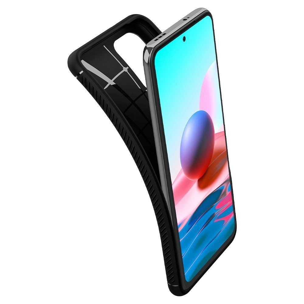 Spigen Xiaomi Redmi Note 10S - Spigen Rugged Armor Skal - Matt Svart