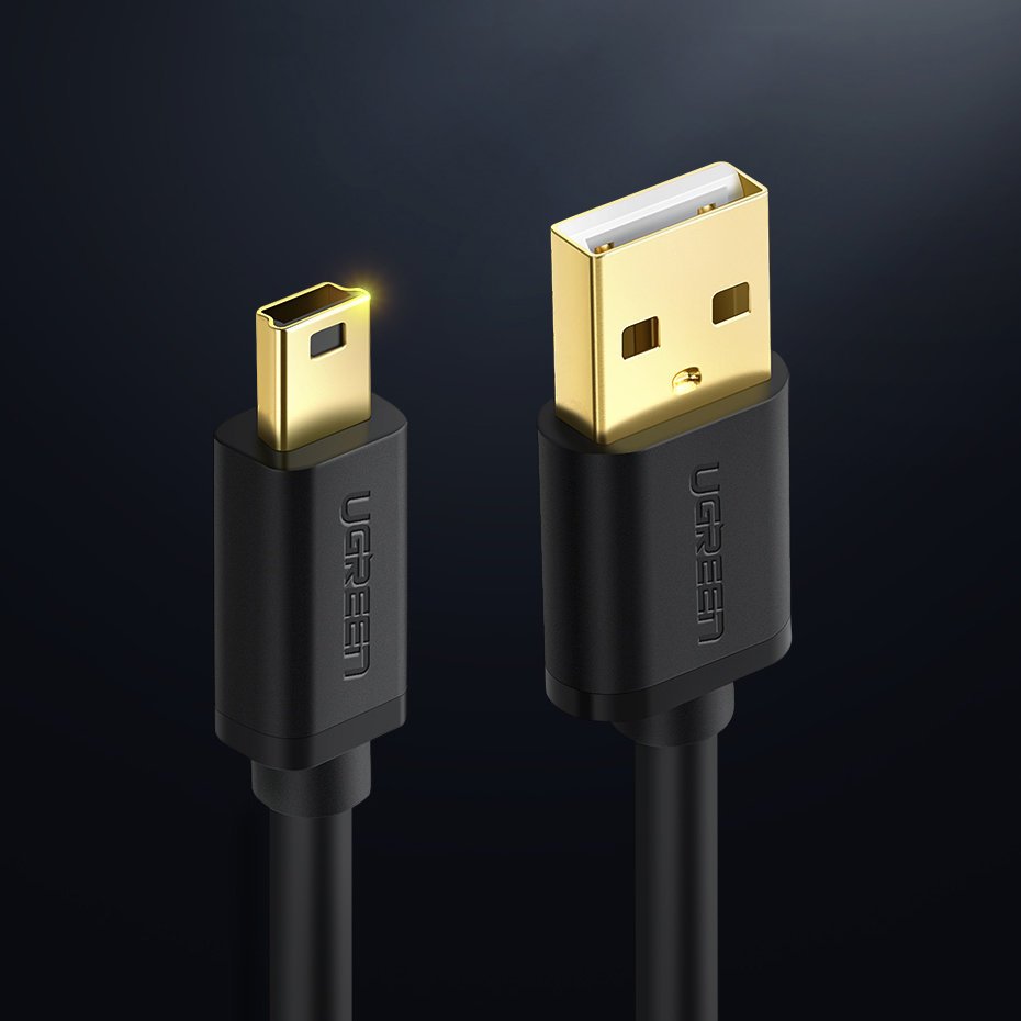 UGREEN Ugreen 2m USB-A - USB Mini-B 5 Pin Laddningskabel Svart