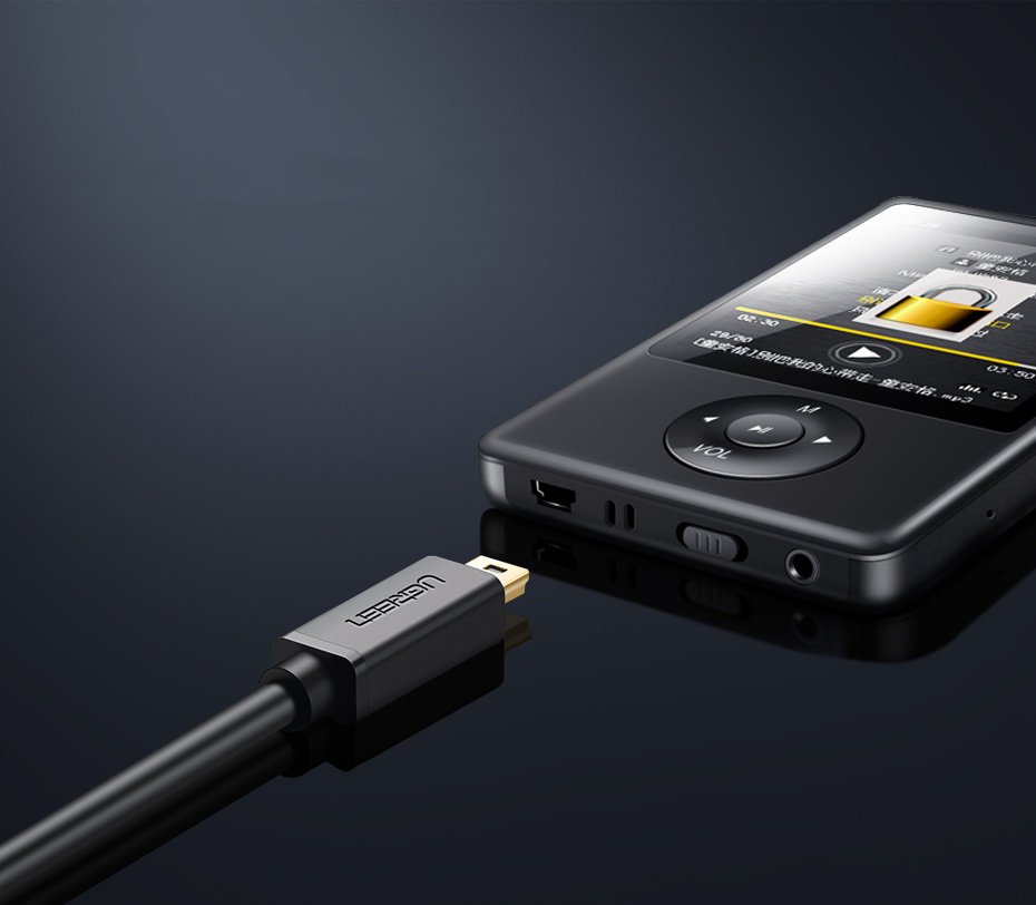 UGREEN Ugreen 2m USB-A - USB Mini-B 5 Pin Laddningskabel Svart