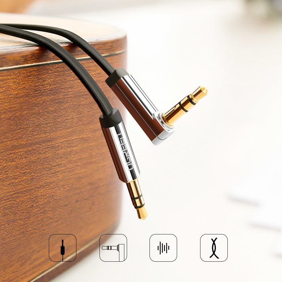 UGREEN Ugreen 5m 3.5 mm AUX Ljudkabel Trasselfri Silver