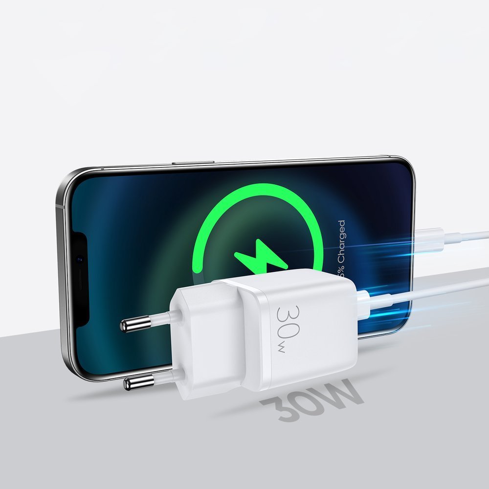 JOYROOM Joyroom 30W PD QC USB-C / USB-A Väggladdare Vit