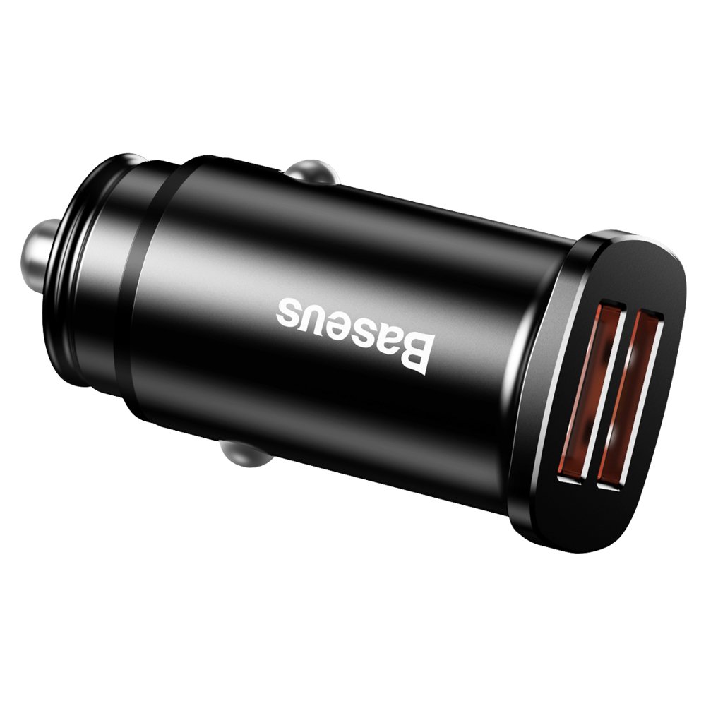 BASEUS Baseus 30W 2x USB Billaddare Snabbladdning Svart