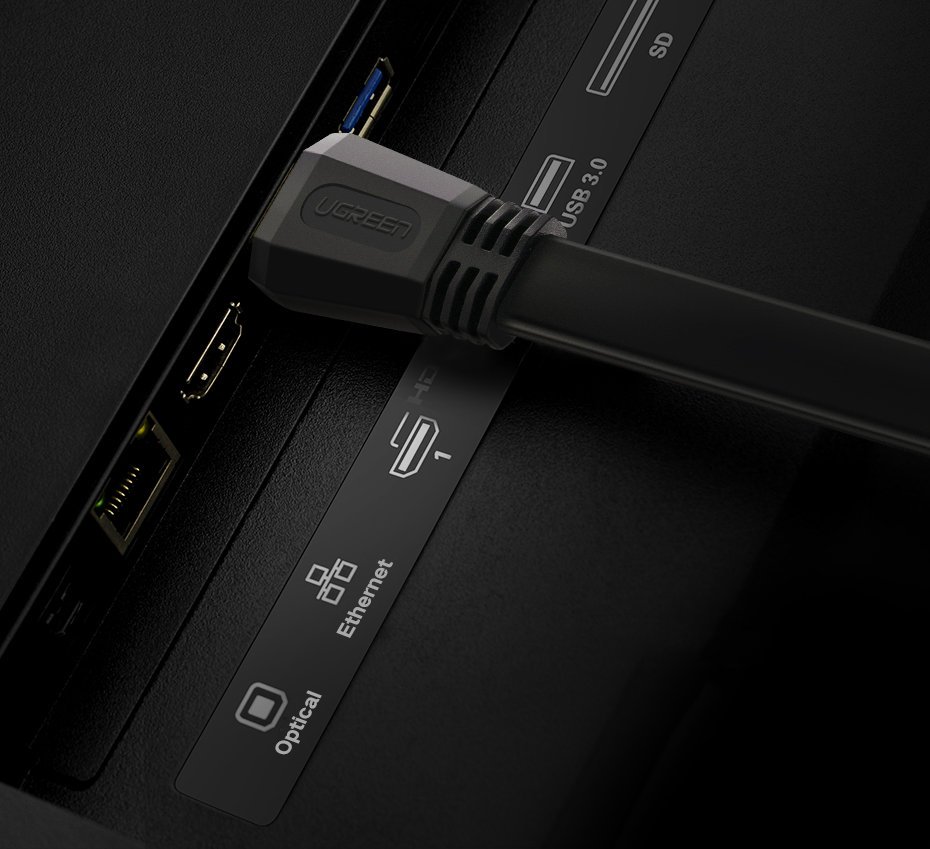 UGREEN Ugreen 5m HDMI Flat Kabel 4K 30Hz 18 Gbps Svart