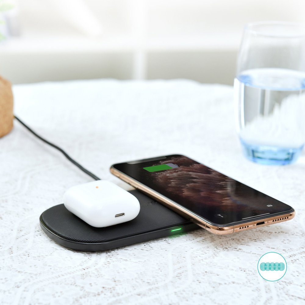 Choetech Choetech 10W 3A 2in1 Trådlös Qi Laddare för Mobil / Hörlurar Svart