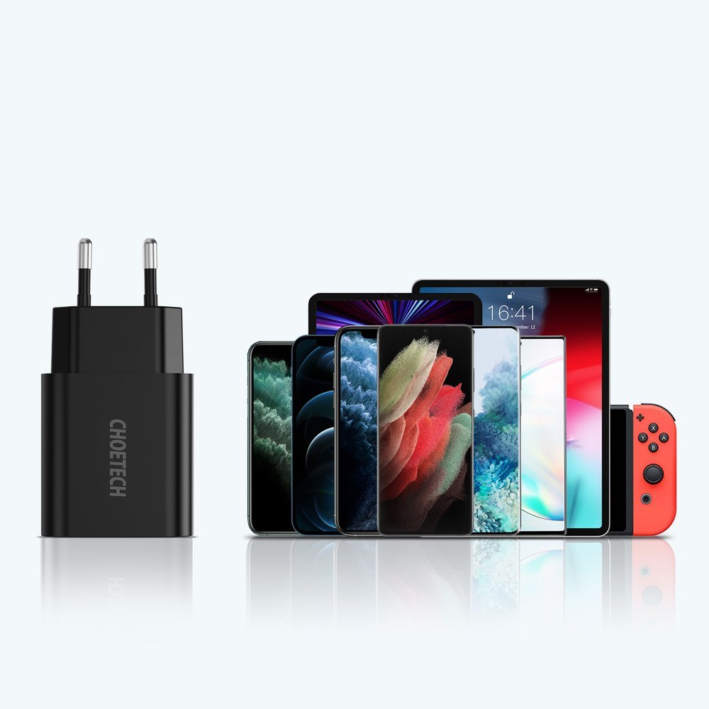 Choetech Choetech 18W PD USB-A Väggladdare Svart