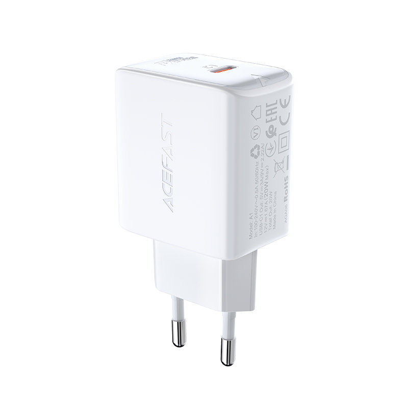 Acefast Acefast 20W PD USB-C Snabbladdare Väggladdare Vit