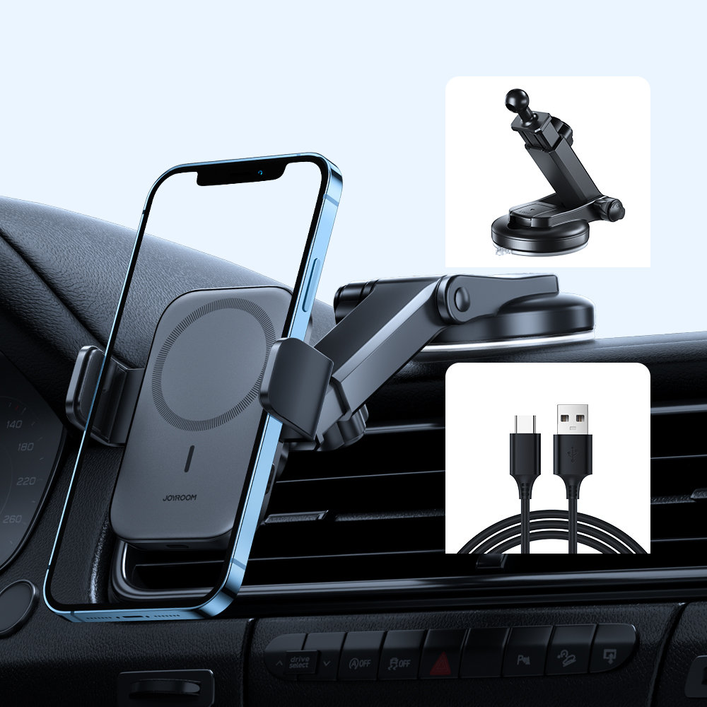 JOYROOM Joyroom 15W MagSafe Qi Laddare För Instrumentpanel Svart