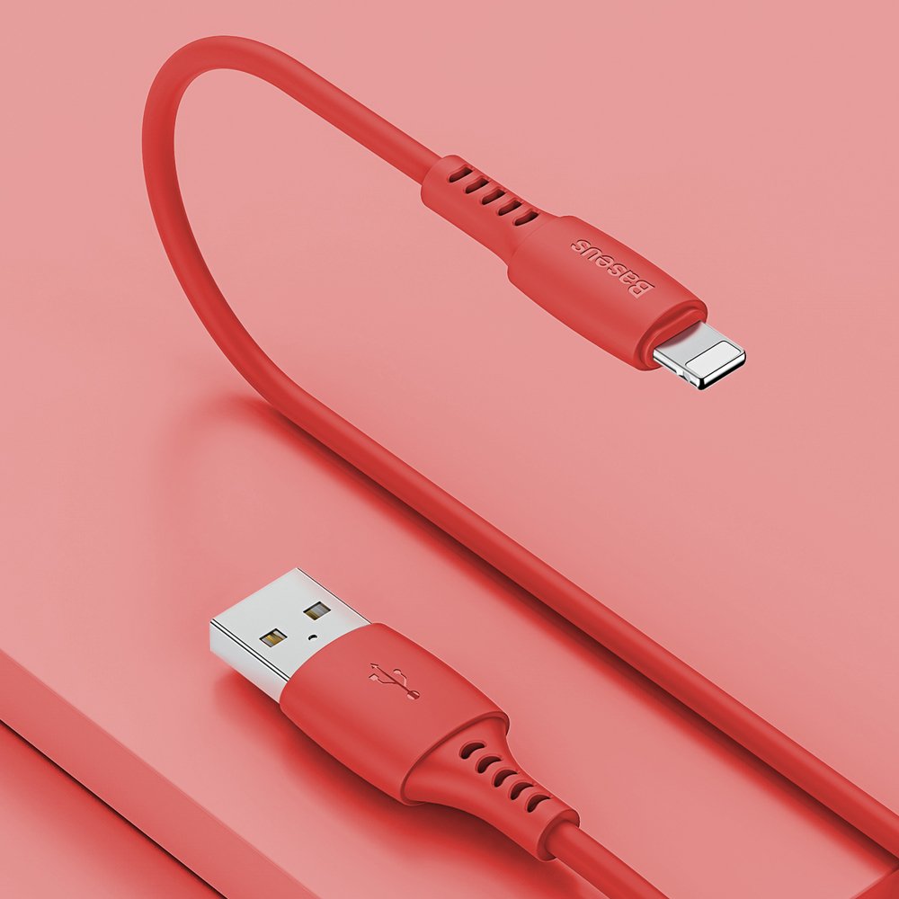 BASEUS BASEUS 1.2m Lightning Kabel 2.4A - Röd