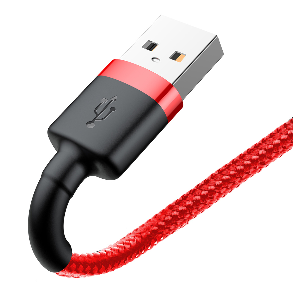 BASEUS BASEUS 1m Lightning Nylon Kabel - 2.4A Snabbladdning - Röd
