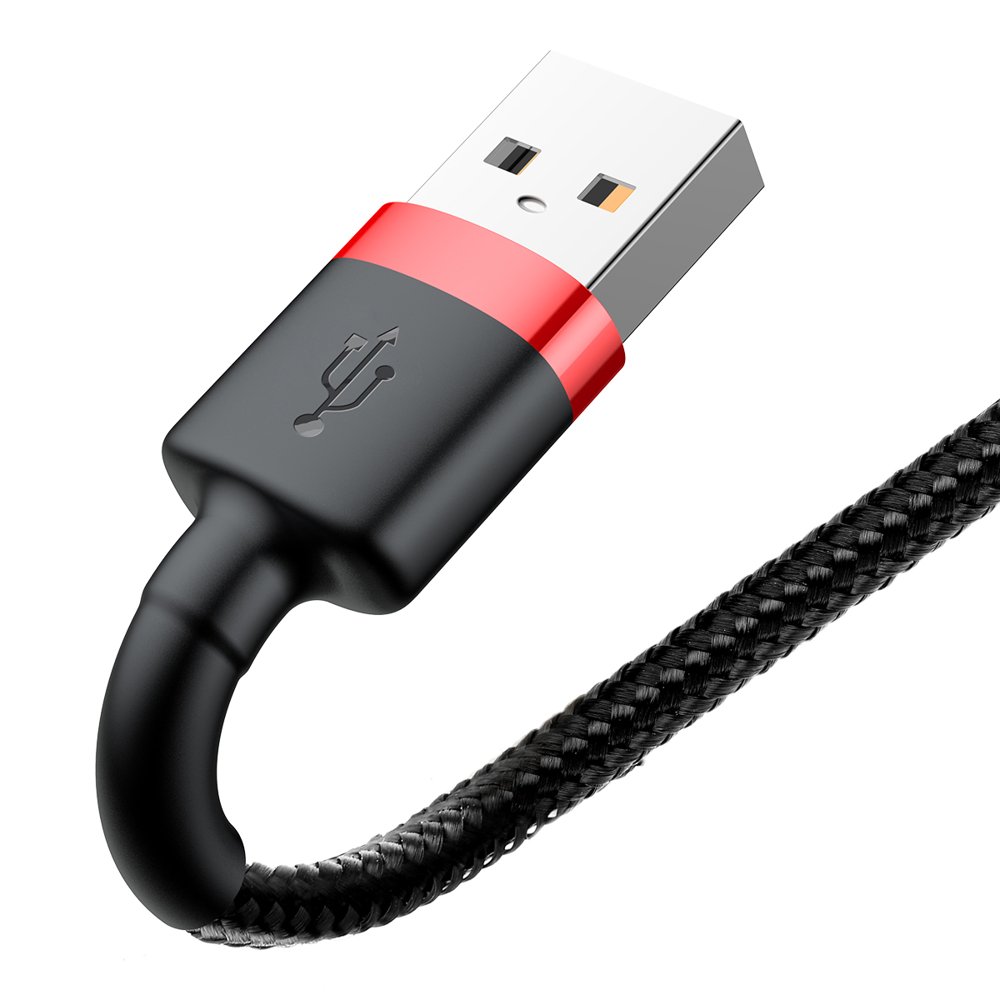 BASEUS BASEUS 3m Lightning Nylon Kabel - Svart/Röd