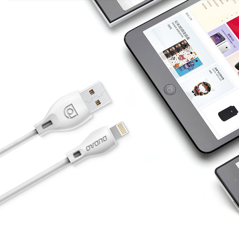 DUDAO Dudao 1m Lightning Kabel 2.4A - Vit