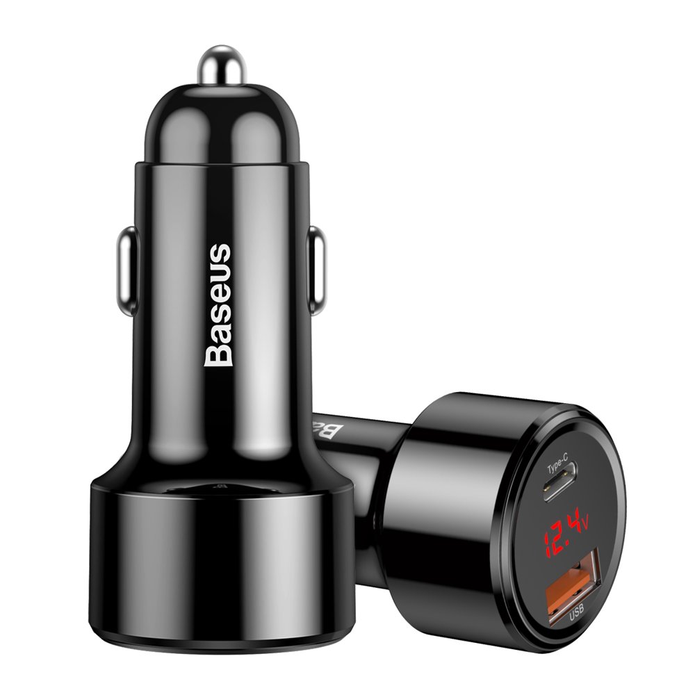 BASEUS BASEUS 45W 6A Billaddare med Type-C PD 4.0/QC 3.0 - Svart