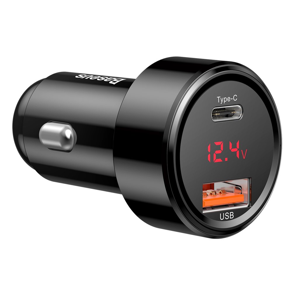 BASEUS BASEUS 45W 6A Billaddare med Type-C PD 4.0/QC 3.0 - Svart