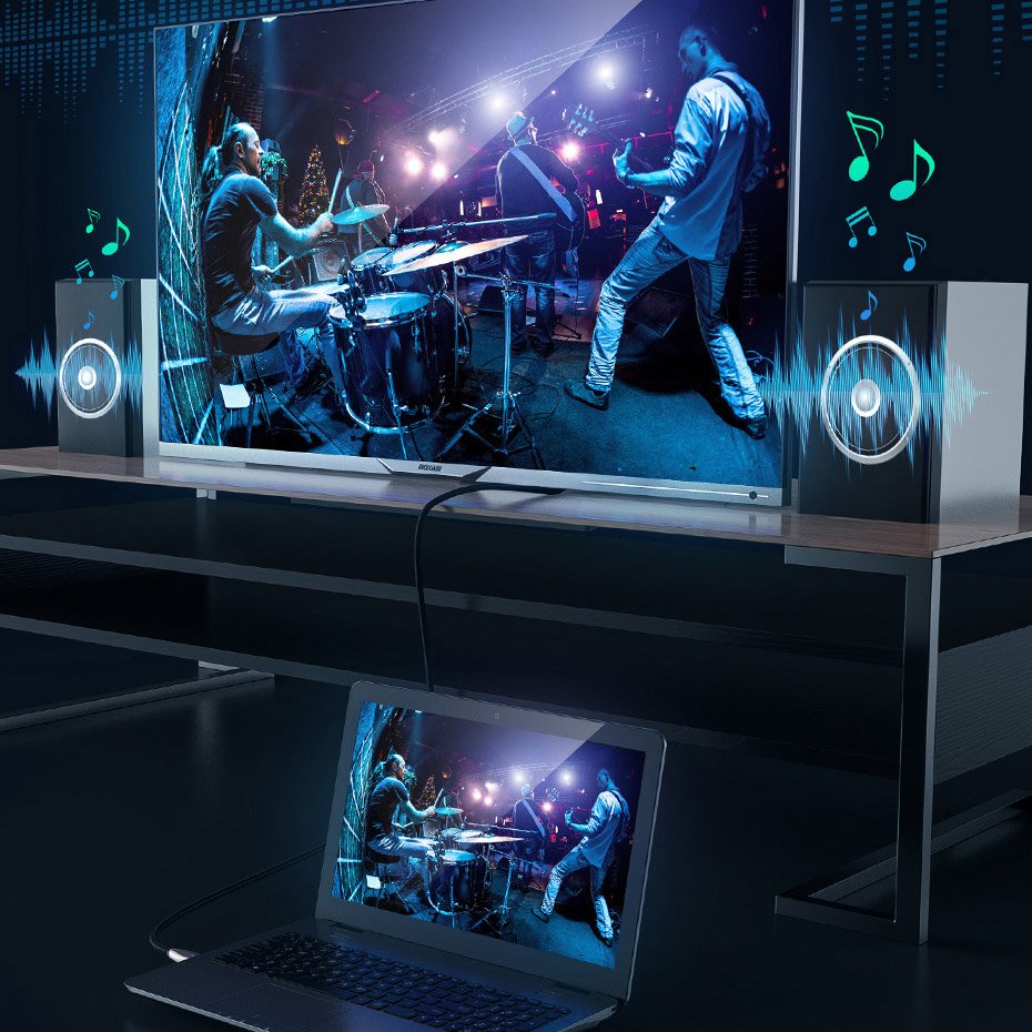 BASEUS Baseus 5m HDMI 4K 60 Hz Flätad Nylon - Svart
