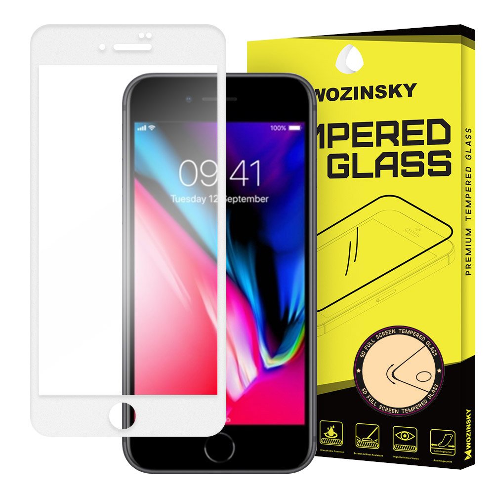 Wozinsky iPhone 7/8/SE (2020/2022) - Wozinsky Heltäckande Skärmskydd - Vit