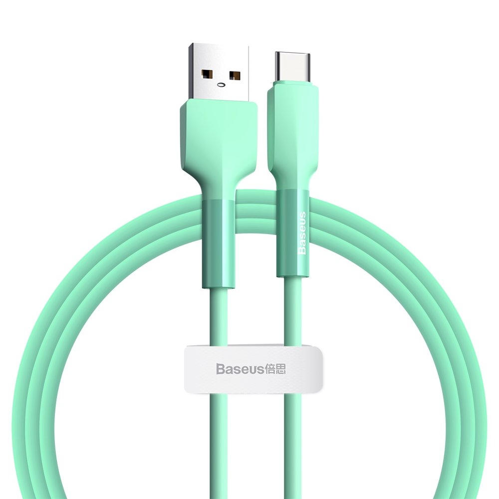 BASEUS Baseus Silica Gel 1m 3A USB-C Kabel - Grön
