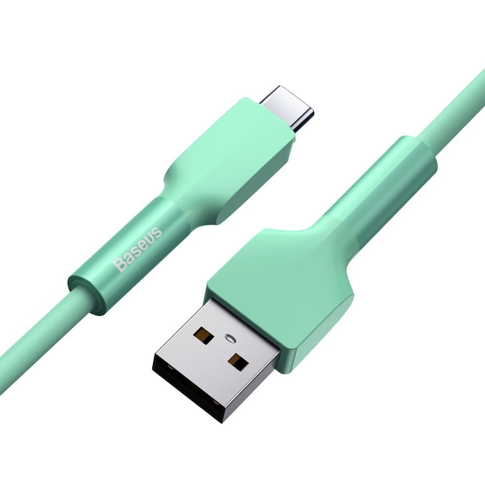 BASEUS Baseus Silica Gel 1m 3A USB-C Kabel - Grön