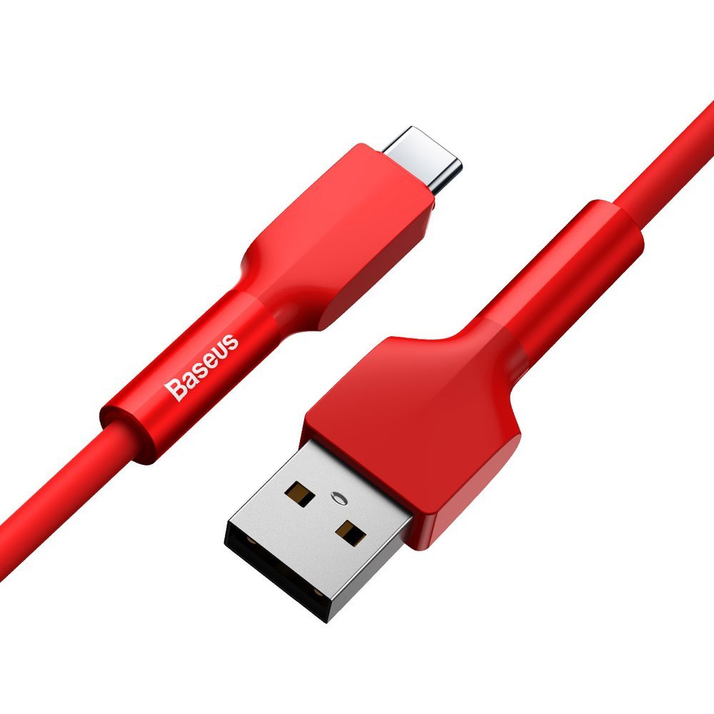 BASEUS Baseus Silica Gel 1m 3A USB-C Kabel - Röd