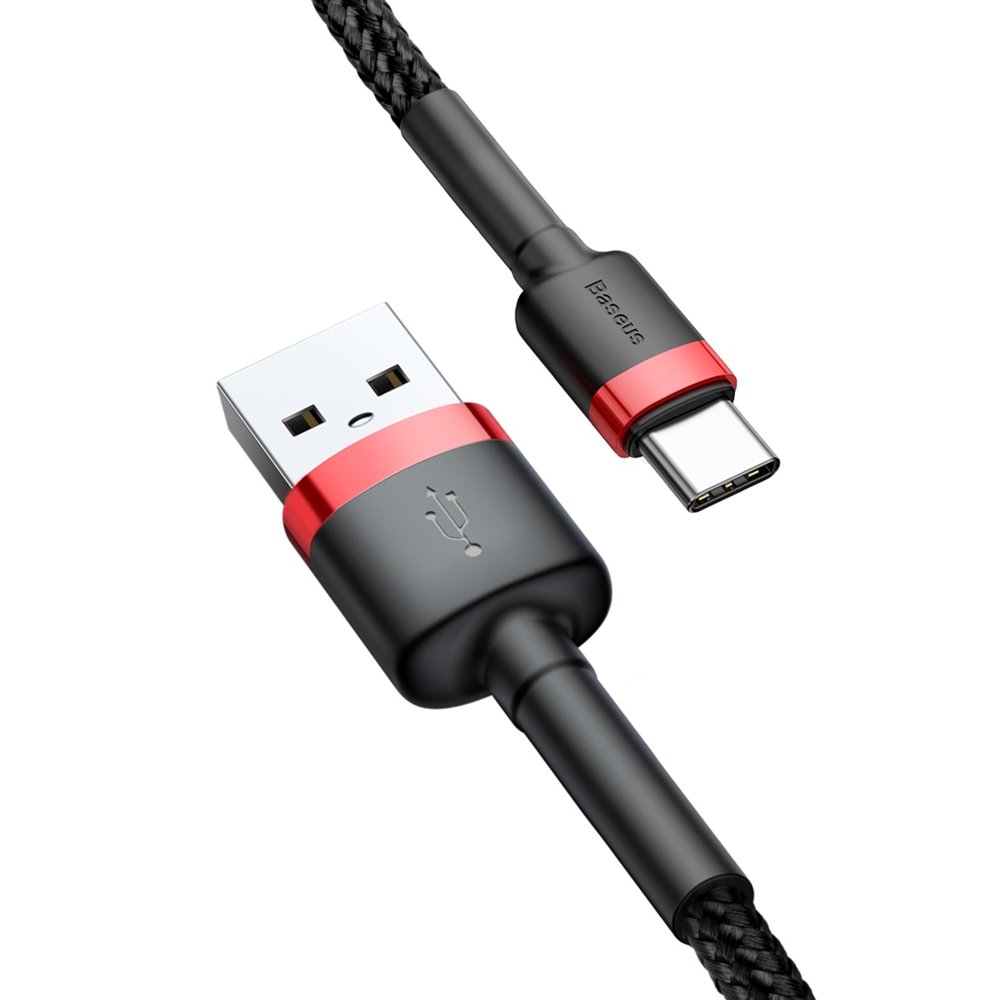 BASEUS Baseus Cafule 2m USB-C QC3.0 Laddningskabel - Svart/Röd
