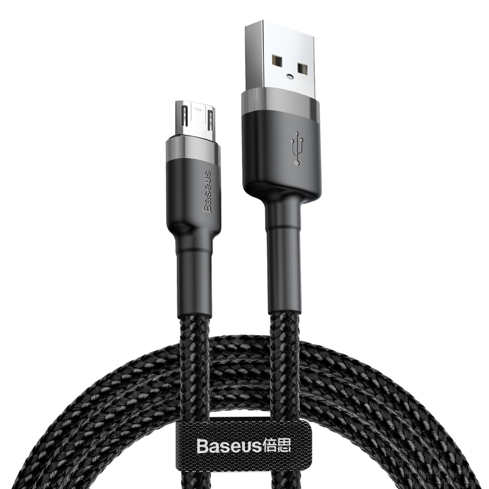 BASEUS Baseus Cafule 1m Micro USB QC3.0 Laddningskabel - Svart/Grå