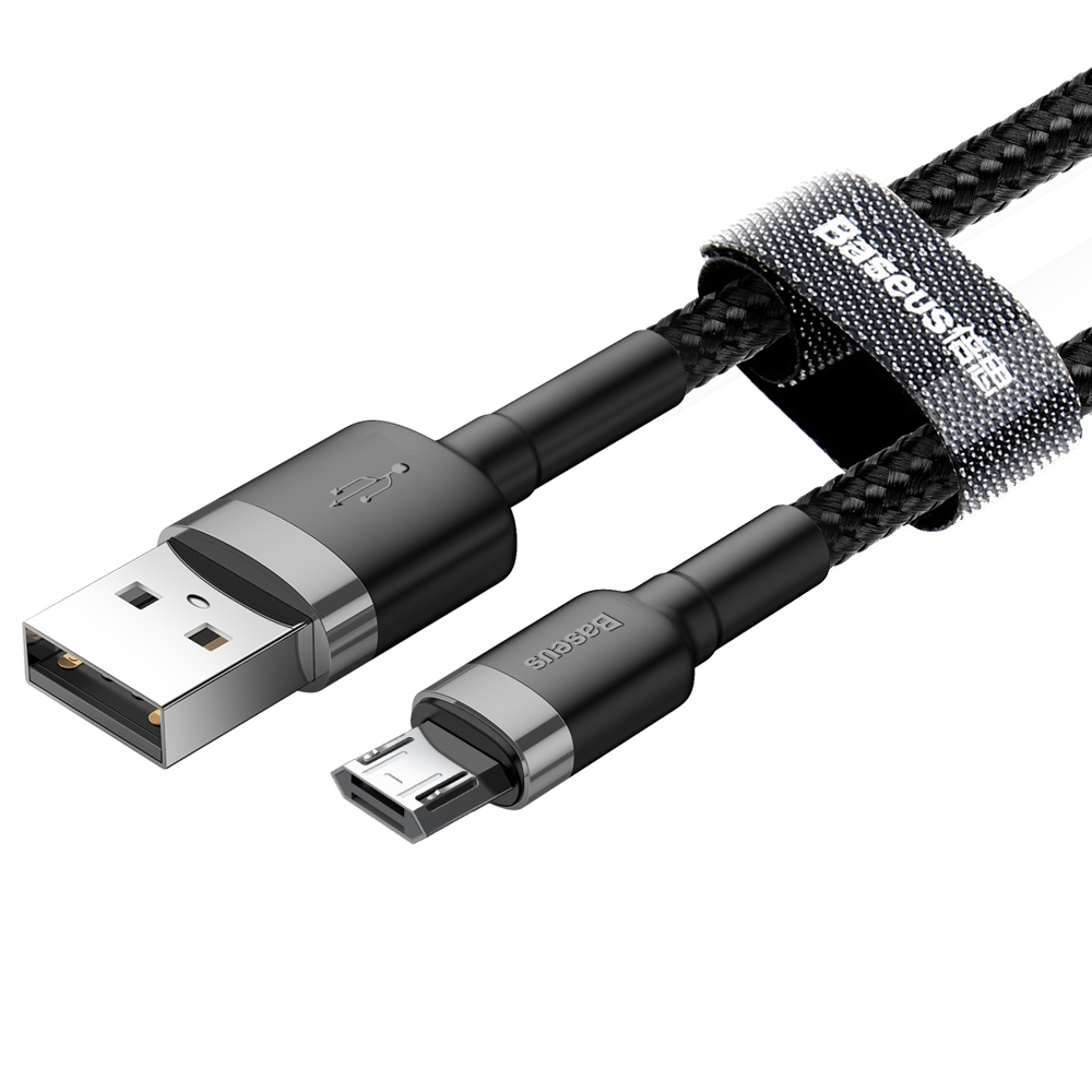 BASEUS Baseus Cafule 1m Micro USB QC3.0 Laddningskabel - Svart/Grå