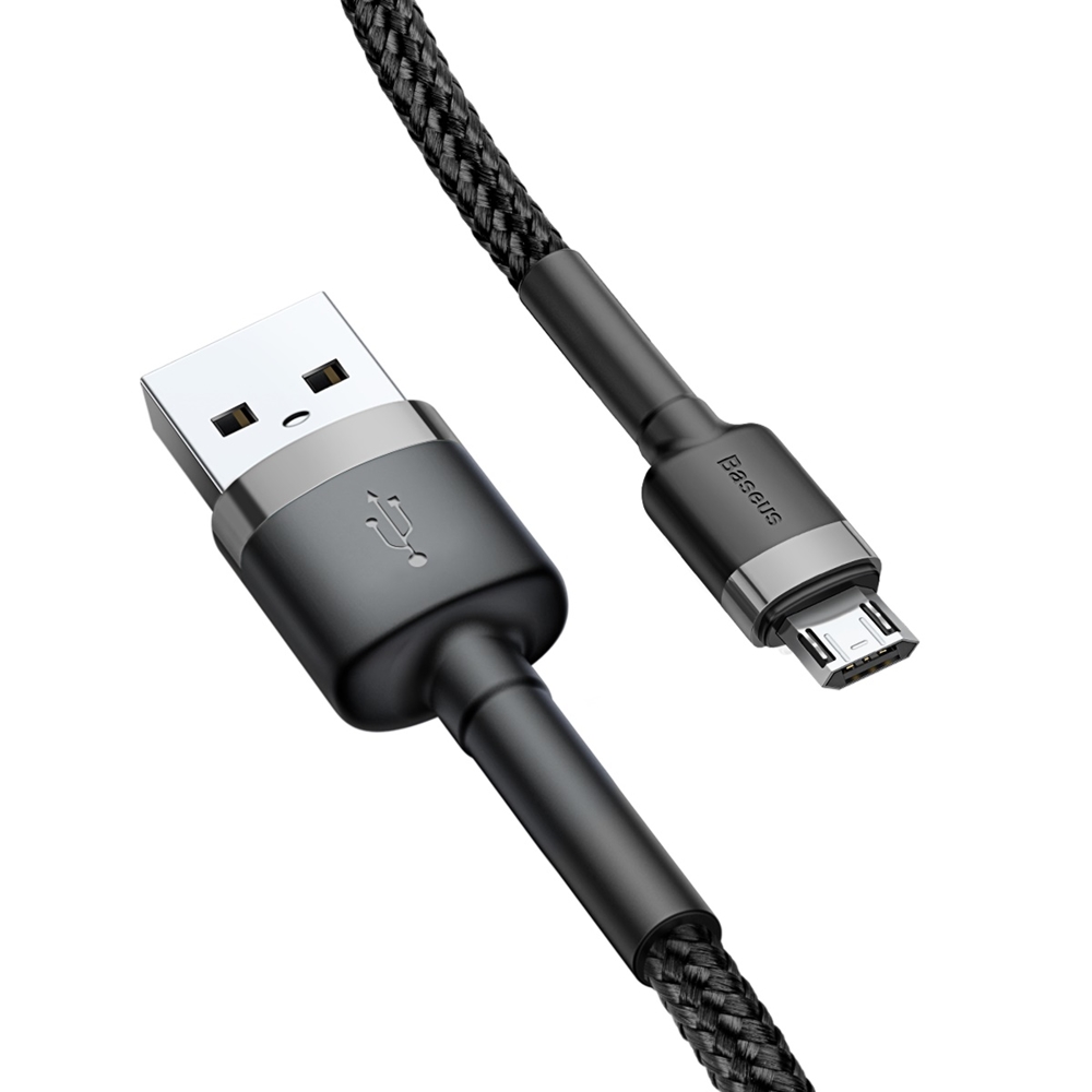 BASEUS Baseus Cafule 2m Micro USB QC3.0 Laddningskabel - Svart/Grå