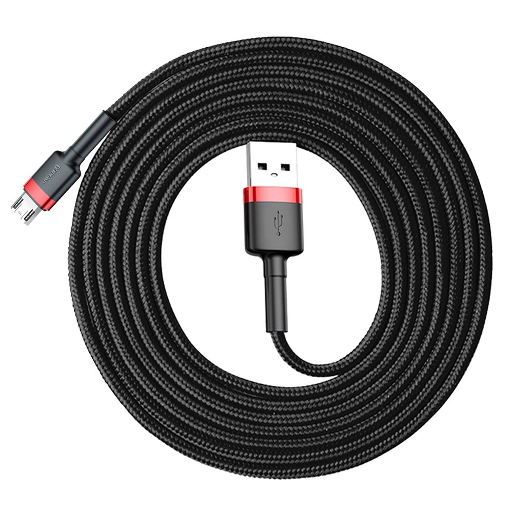 BASEUS Baseus Cafule 2m Micro USB QC3.0 Laddningskabel - Svart/Röd