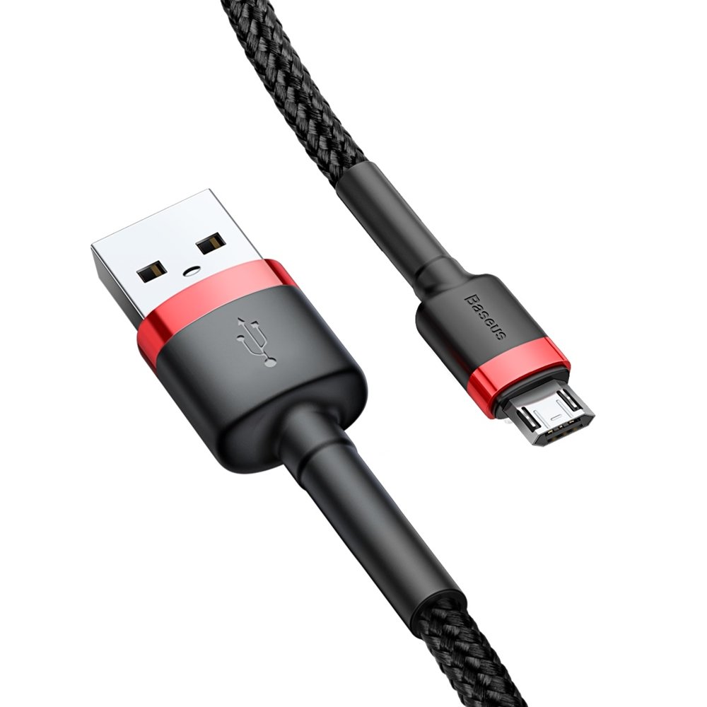 BASEUS Baseus Cafule 2m Micro USB QC3.0 Laddningskabel - Svart/Röd