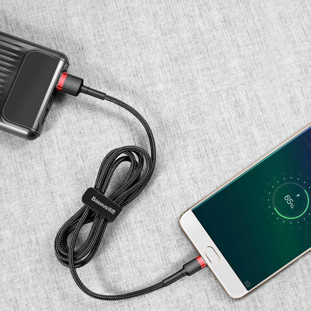 BASEUS Baseus Cafule 2m Micro USB QC3.0 Laddningskabel - Svart/Röd