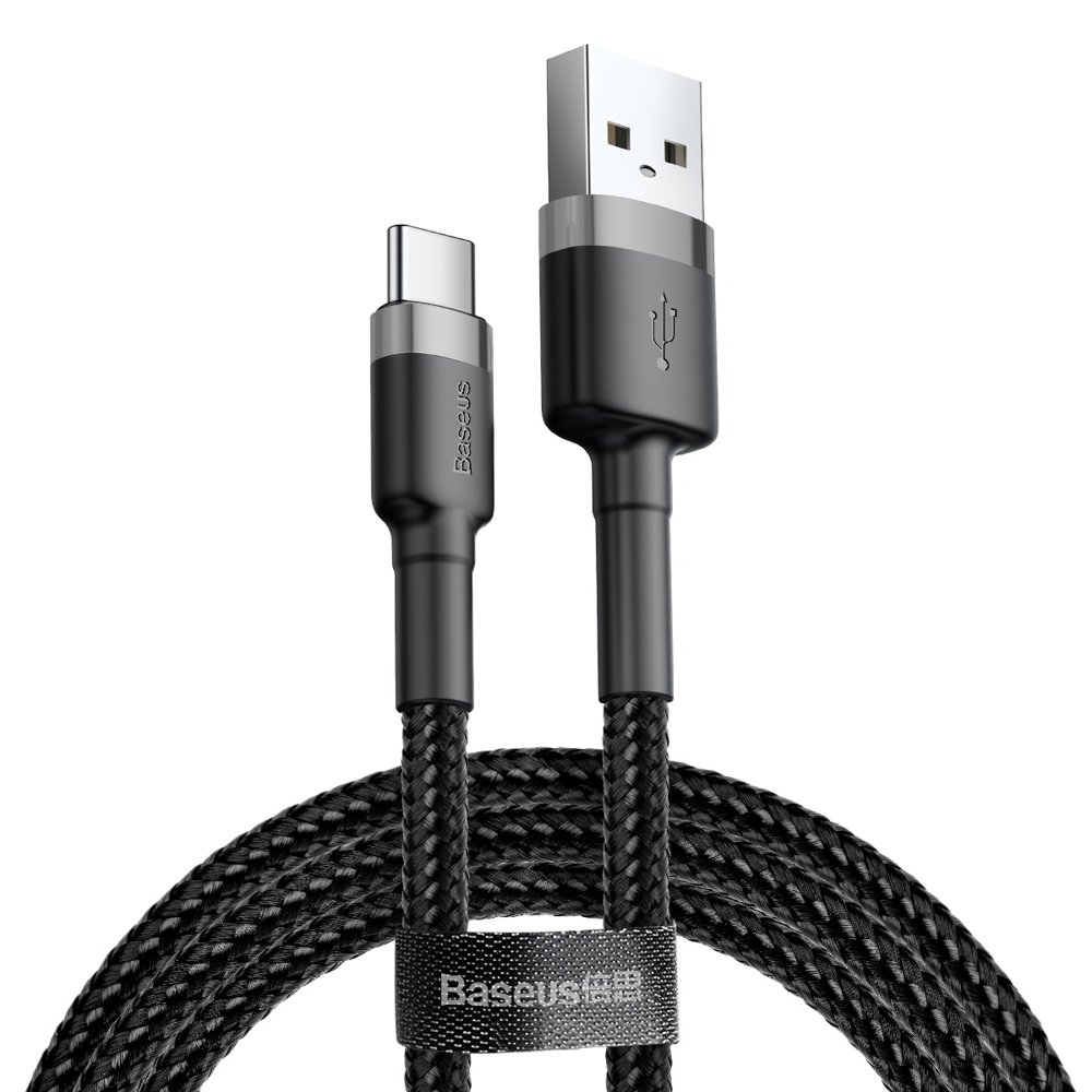 BASEUS Baseus Cafule 3m USB-C QC3.0 Laddningskabel - Svart/Grå